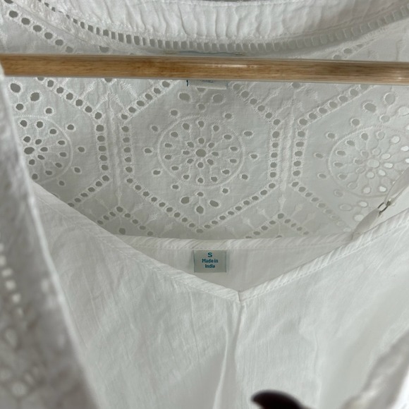 Sundance Blouse Top Womens S White Eyelet Boho Feminine Fairy Cottage Romantic - Picture 5 of 8